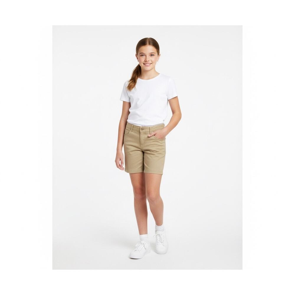 Classroom Girls Uniform Shorts Khaki Brown Style 5222 Adjustable Waist Size 12